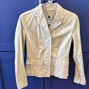 GAP Women's Y2K Khaki Cotton Blazer Size Small